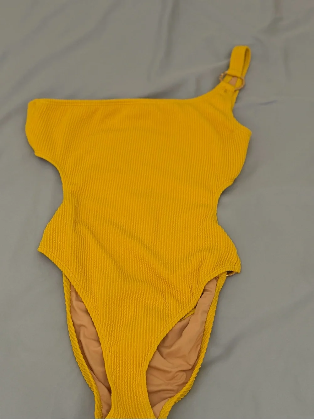 Women’s One-Piece Swimsuit in Yellow - One-Shoulder